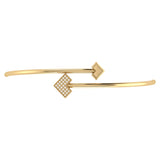 One Way Arrow Adjustable Diamond Bangle in 14K Yellow Gold Vermeil on Sterling Silver
