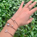 Raindrop Adjustable Diamond Bangle in 14K Rose Gold Vermeil on Sterling Silver