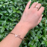 Skyscraper Triangle Roof Adjustable Diamond Bangle in 14K Rose Gold Vermeil on Sterling Silver
