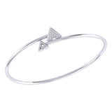 Skyscraper Triangle Roof Adjustable Diamond Bangle in Sterling Silver