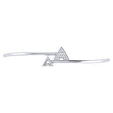 Skyscraper Triangle Roof Adjustable Diamond Bangle in Sterling Silver