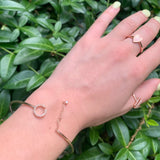 Roundabout Circle Adjustable Diamond Cuff in 14K Rose Gold Vermeil on Sterling Silver
