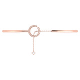 Roundabout Circle Adjustable Diamond Cuff in 14K Rose Gold Vermeil on Sterling Silver