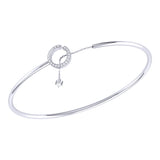 Roundabout Circle Adjustable Diamond Cuff in Sterling Silver