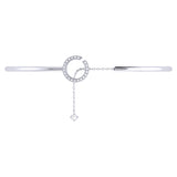 Roundabout Circle Adjustable Diamond Cuff in Sterling Silver
