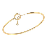 Roundabout Circle Adjustable Diamond Cuff in 14K Yellow Gold Vermeil on Sterling Silver