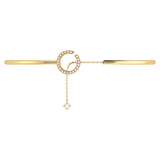 Roundabout Circle Adjustable Diamond Cuff in 14K Yellow Gold Vermeil on Sterling Silver