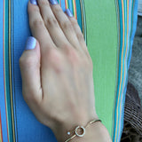 Roundabout Circle Adjustable Diamond Cuff in 14K Yellow Gold Vermeil on Sterling Silver