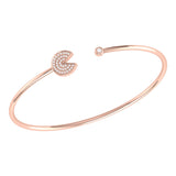 Pac-Man Candy Adjustable Diamond Cuff in 14K Rose Gold Vermeil on Sterling Silver