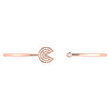 Pac-Man Candy Adjustable Diamond Cuff in 14K Rose Gold Vermeil on Sterling Silver