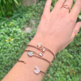 Pac-Man Candy Adjustable Diamond Cuff in 14K Rose Gold Vermeil on Sterling Silver
