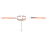 Celia C Adjustable Diamond Cuff in 14K Rose Gold Vermeil on Sterling Silver