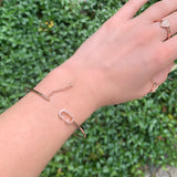 Celia C Adjustable Diamond Cuff in 14K Rose Gold Vermeil on Sterling Silver