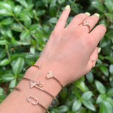 Celia C Adjustable Diamond Cuff in 14K Rose Gold Vermeil on Sterling Silver