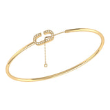 Celia C Adjustable Diamond Cuff in 14K Yellow Gold Vermeil on Sterling Silver