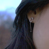 Celia C Diamond Drop Earrings in Sterling Silver