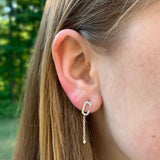 Celia C Diamond Drop Earrings in Sterling Silver