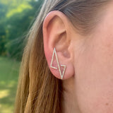 Electric Spark Zig Zag Diamond Earrings in Sterling Silver