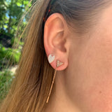 Rise & Grind Triangle Diamond Drop Earrings in 14K Rose Gold Vermeil on Sterling Silver