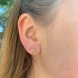 Skyscraper Triangle Diamond Stud Earrings in 14K Rose Gold Vermeil on Sterling Silver