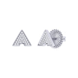 Skyscraper Triangle Diamond Stud Earrings in Sterling Silver