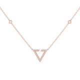 Skyline Triangle Diamond Necklace in 14K Rose Gold Vermeil on Sterling Silver