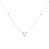Skyline Triangle Diamond Necklace in 14K Rose Gold Vermeil on Sterling Silver