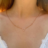 Skyline Triangle Diamond Necklace in 14K Rose Gold Vermeil on Sterling Silver