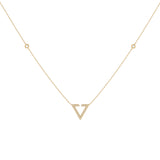 Skyline Triangle Diamond Necklace in 14K Yellow Gold Vermeil on Sterling Silver