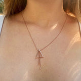 Skyline Triangle Bolo Adjustable Diamond Lariat Necklace in 14K Rose Gold Vermeil on Sterling Silver