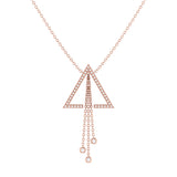 Skyline Triangle Bolo Adjustable Diamond Lariat Necklace in 14K Rose Gold Vermeil on Sterling Silver