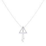 Skyline Triangle Bolo Adjustable Diamond Lariat Necklace in Sterling Silver