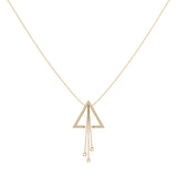 Skyline Triangle Bolo Adjustable Diamond Lariat Necklace in 14K Yellow Gold Vermeil on Sterling Silver