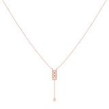Traffic Light Bolo Adjustable Diamond Lariat Necklace in 14K Rose Gold Vermeil on Sterling Silver