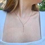 Traffic Light Bolo Adjustable Diamond Lariat Necklace in 14K Rose Gold Vermeil on Sterling Silver