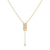 Traffic Light Bolo Adjustable Diamond Lariat Necklace in 14K Yellow Gold Vermeil on Sterling Silver