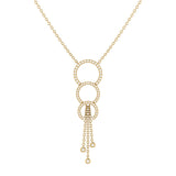 Chandelier Circle Trio Bolo Adjustable Diamond Lariat Necklace in 14K Yellow Gold Vermeil on Sterling Silver