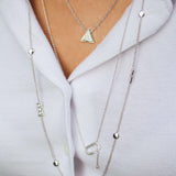 Skyscraper Triangle Diamond Necklace in Sterling Silver