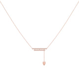 Wrecking Ball Double Bar Bolo Adjustable Diamond Lariat Necklace in 14K Rose Gold Vermeil on Sterling Silver