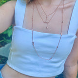 Traffic Light Layered Diamond Necklace in 14K Rose Gold Vermeil on Sterling Silver