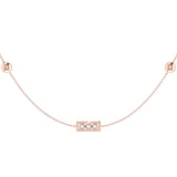 Traffic Light Layered Diamond Necklace in 14K Rose Gold Vermeil on Sterling Silver