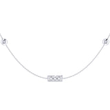 Traffic Light Layered Diamond Necklace in Sterling Silver