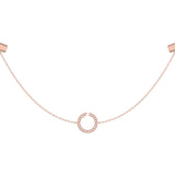 Avani Skyline Geometric Layered Diamond Necklace in 14K Rose Gold Vermeil on Sterling Silver