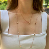 Avani Skyline Geometric Layered Diamond Necklace in 14K Rose Gold Vermeil on Sterling Silver