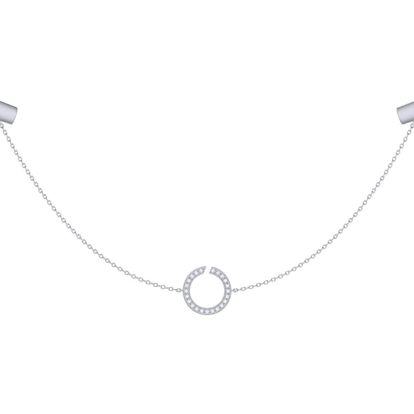Avani Skyline Geometric Layered Diamond Necklace in 14K White Gold