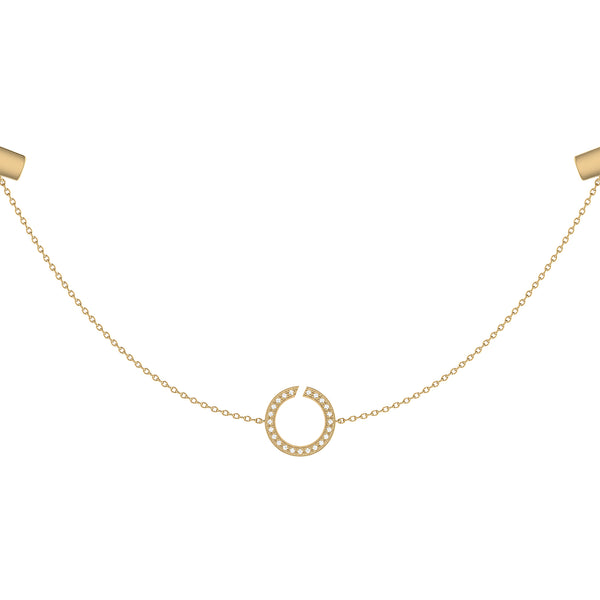 Avani Skyline Geometric Layered Diamond Necklace in 14K Yellow Gold Vermeil on Sterling Silver