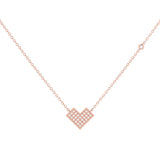 One Way Arrow Diamond Necklace in 14K Rose Gold Vermeil on Sterling Silver