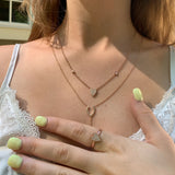 Raindrop Diamond Necklace in 14K Rose Gold Vermeil on Sterling Silver