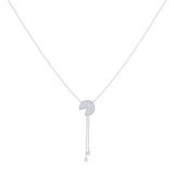 Pac-Man Candy Bolo Adjustable Diamond Lariat Necklace in Sterling Silver