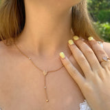 Raindrop Drip Diamond Y Necklace in 14K Rose Gold Vermeil on Sterling Silver